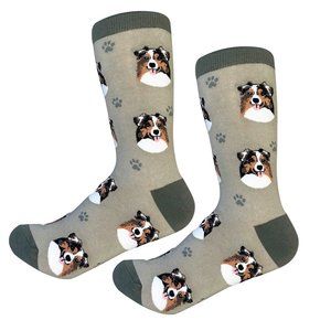 Fundraiser - Australian Shepherd  - Fun Unisex Socks - Crazy Pet Lover